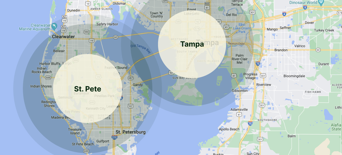Renüable Composting Tampa / St. Pete Pickup Map